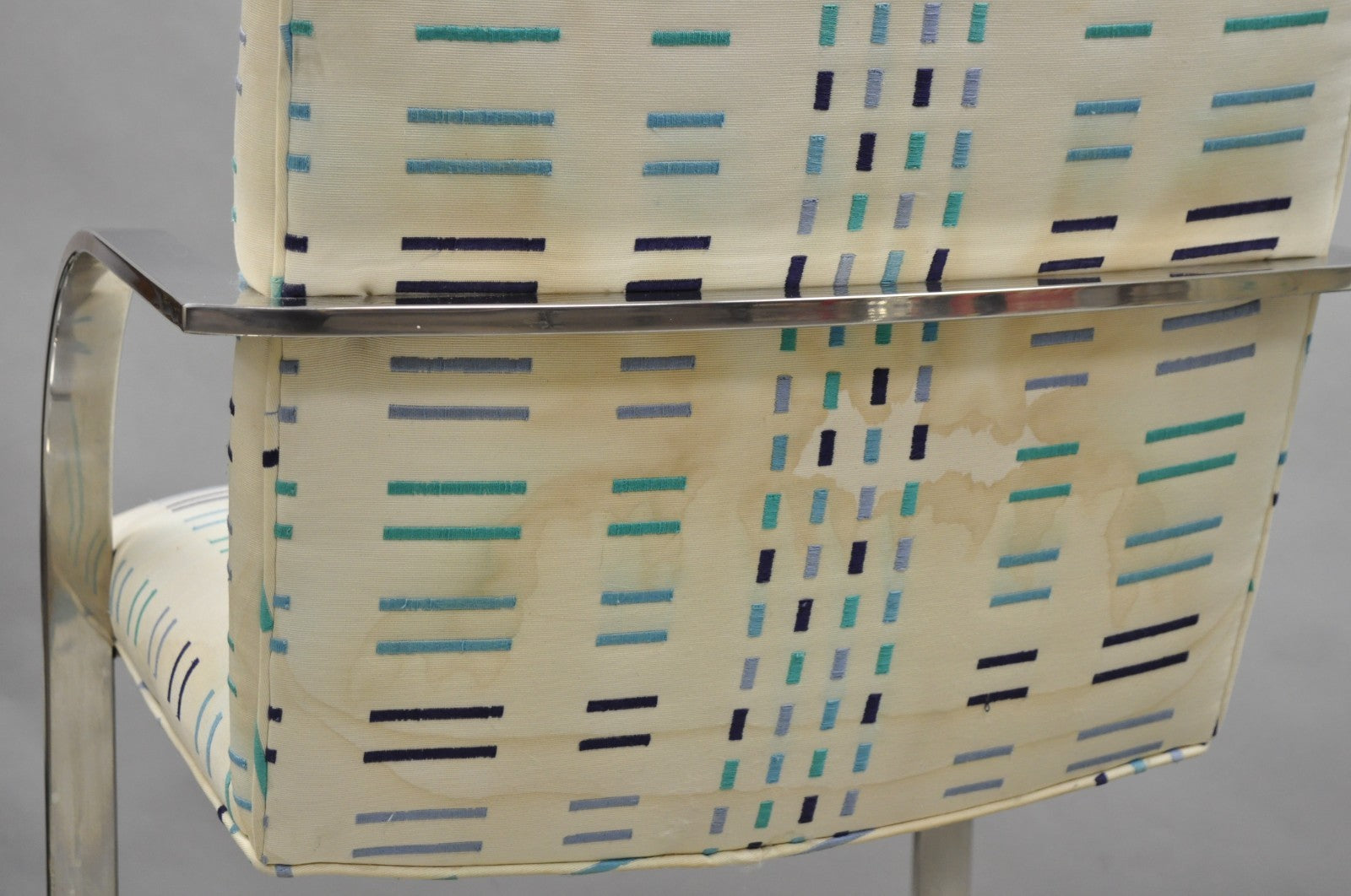 Vintage Mid Century Modern Brno Style Chrome Cantilever Baughman Arm Chair Pair