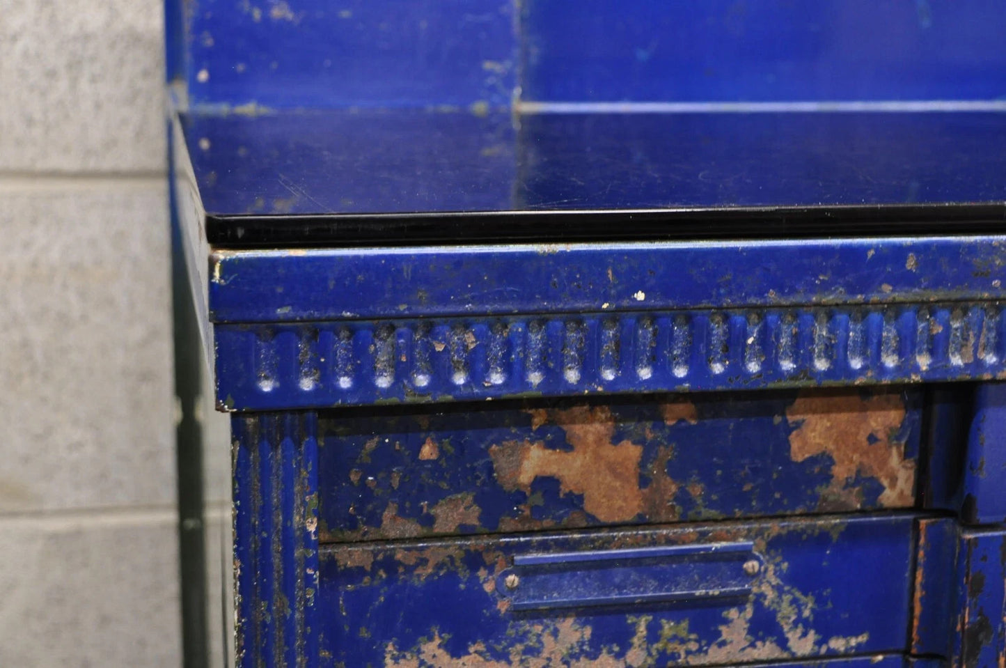 Vintage American Cabinet Co Steel Metal 24 Drawer Blue Dental Medical Cabinet