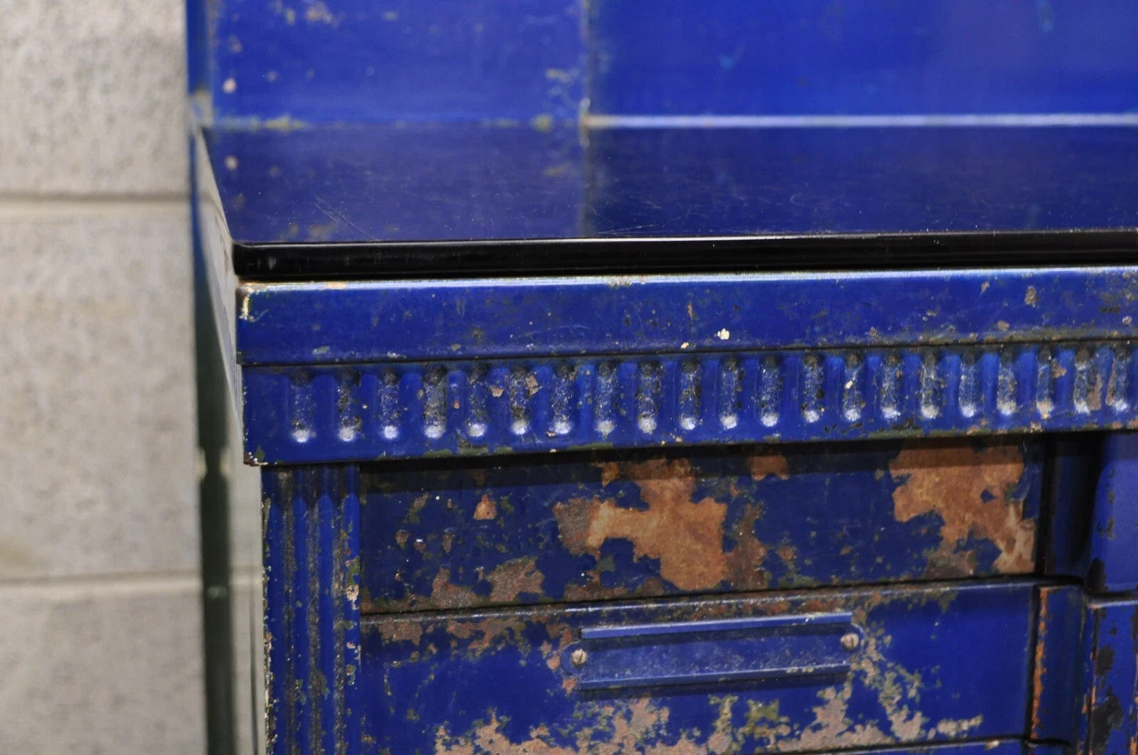 Vintage American Cabinet Co Steel Metal 24 Drawer Blue Dental Medical Cabinet