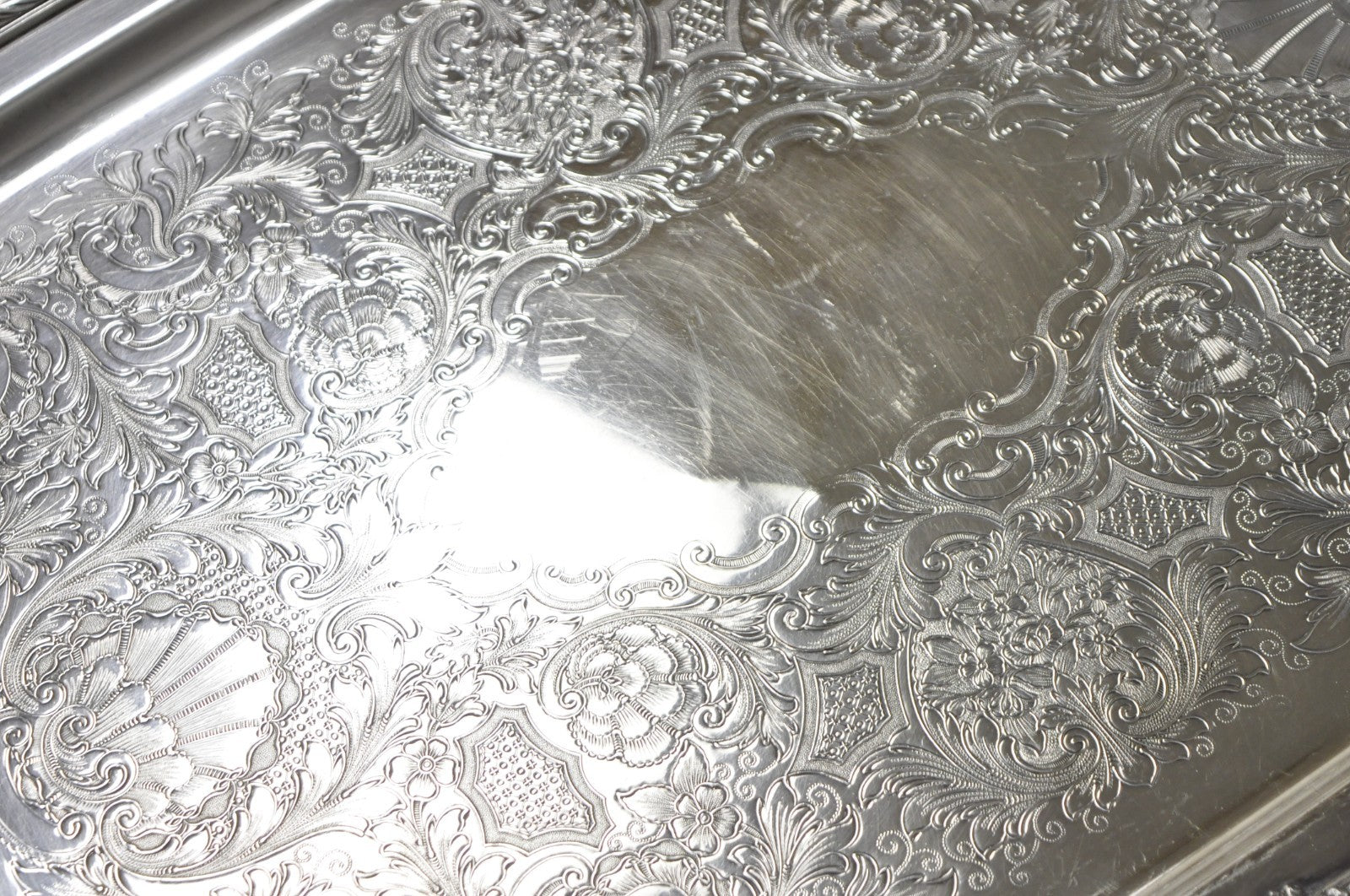 Vintage Rogers Bros. 1847 Heritage 9498 Silver Plated Serving Platter Bar Tray