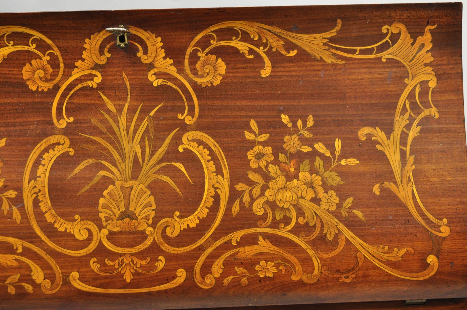 Antique French Louis XV Style Marquetry Inlaid Drop Front Ladies Writing Desk