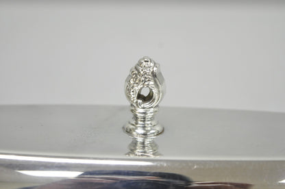 Vintage Lancaster Rose Poole Silver Plated Covered Butter Dish w/ Glass Liner