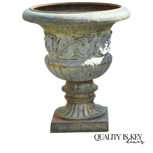 Cast Iron 28" French Style Round Garden Campana Urn Outdoor Planter Pot