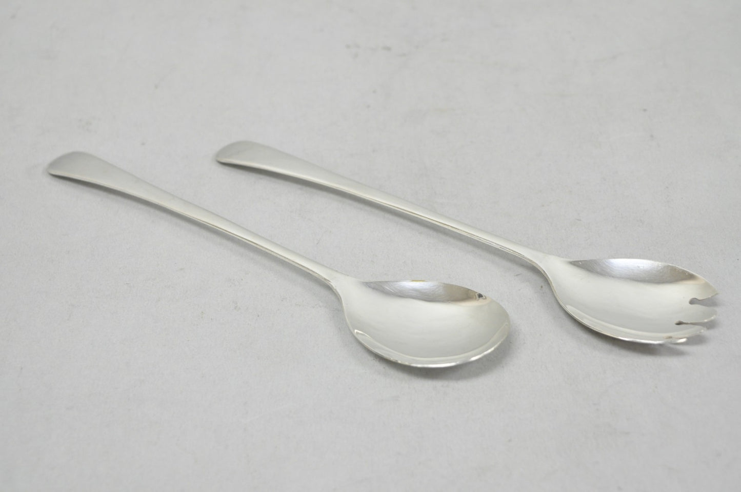 Vintage Sheffield England Modern Silver Plated Salad Serving Set Fork & Spoon