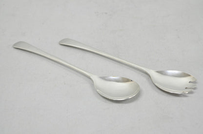 Vintage Sheffield England Modern Silver Plated Salad Serving Set Fork & Spoon