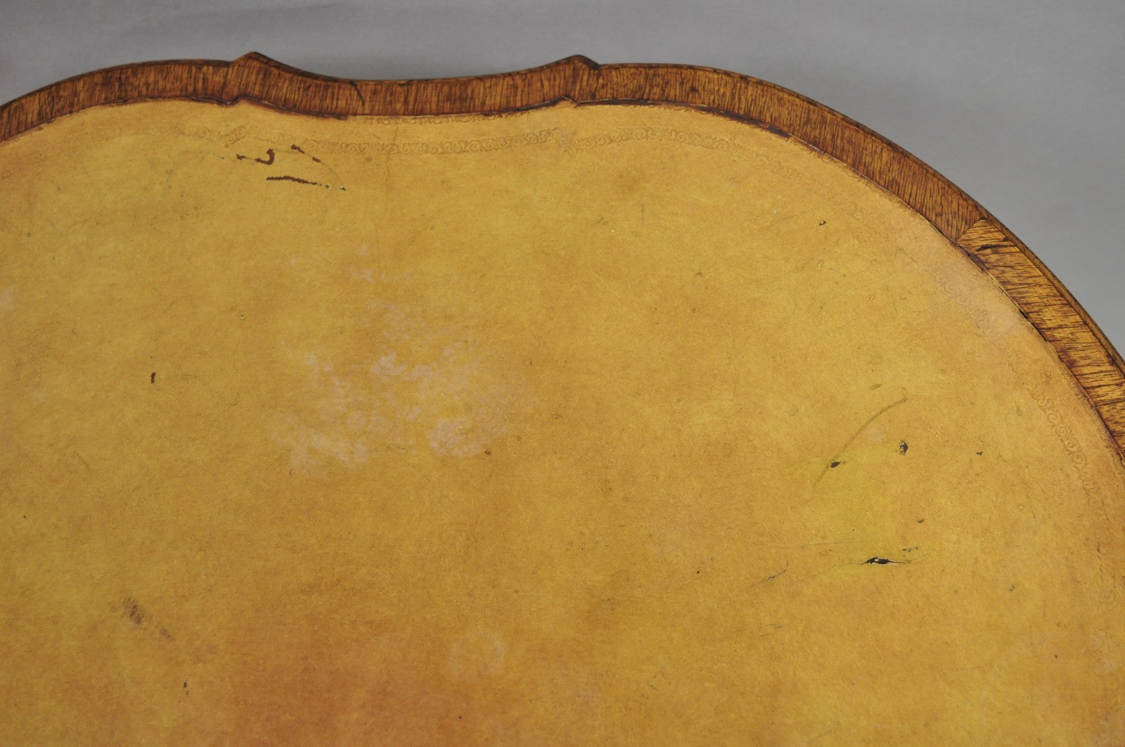 Vintage English Regency Leather Top Mahogany Drum End Table w/ 4 Drawers - Pair