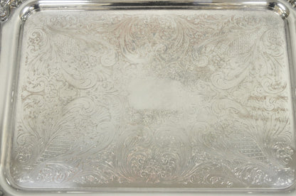 Vintage English Sheffield Victorian Silver Plated Twin Handle Bar Serving Tray