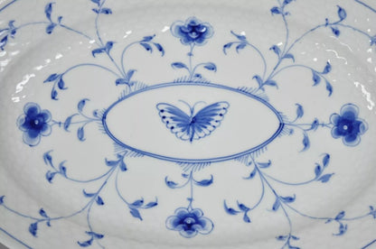 Oval Platter 16 Bing and Grondahl B&G Kjøbenhavn Denmark Butterfly Lace Blue