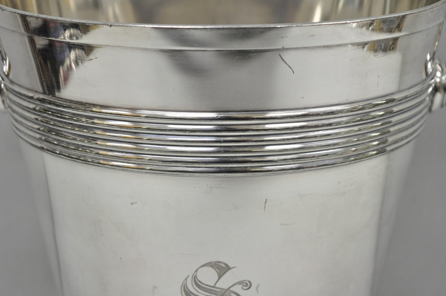 International Wilcox English Regency Silver Plated Champagne Ice Bucket "S" Mono