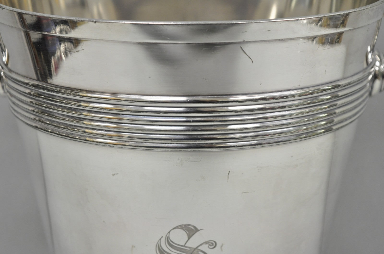 International Wilcox English Regency Silver Plated Champagne Ice Bucket "S" Mono