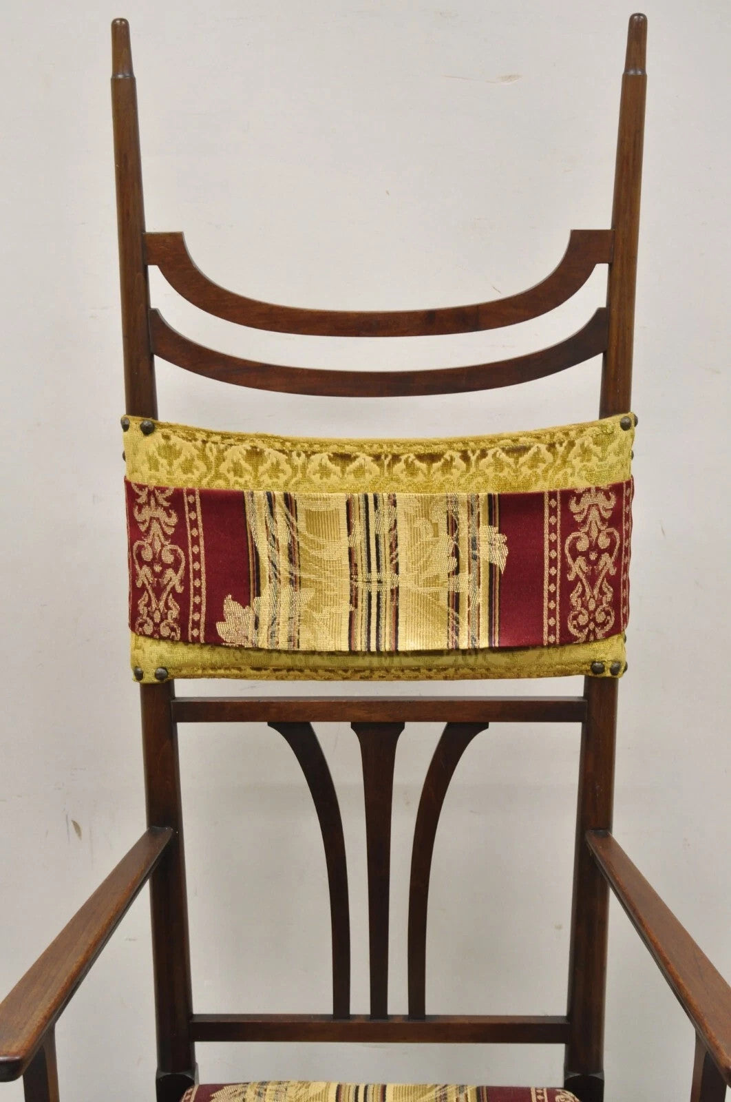 Antique Art Nouveau Mahogany Tall Finial Parlor Side Chair after J.S. Henry