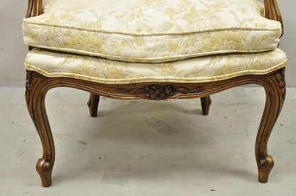 Vintage Heritage French Country Louis XV Style Cane Back Fauteuil Arm Chair