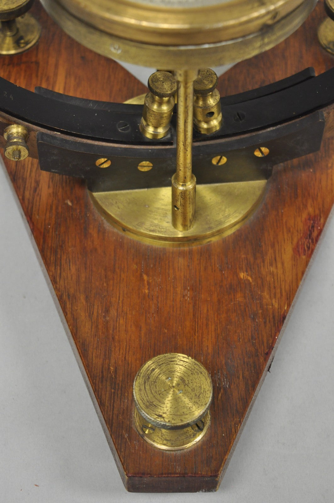 Antique Victorian Wood & Brass Tangent Galvanometer Lab Electrical Equipment