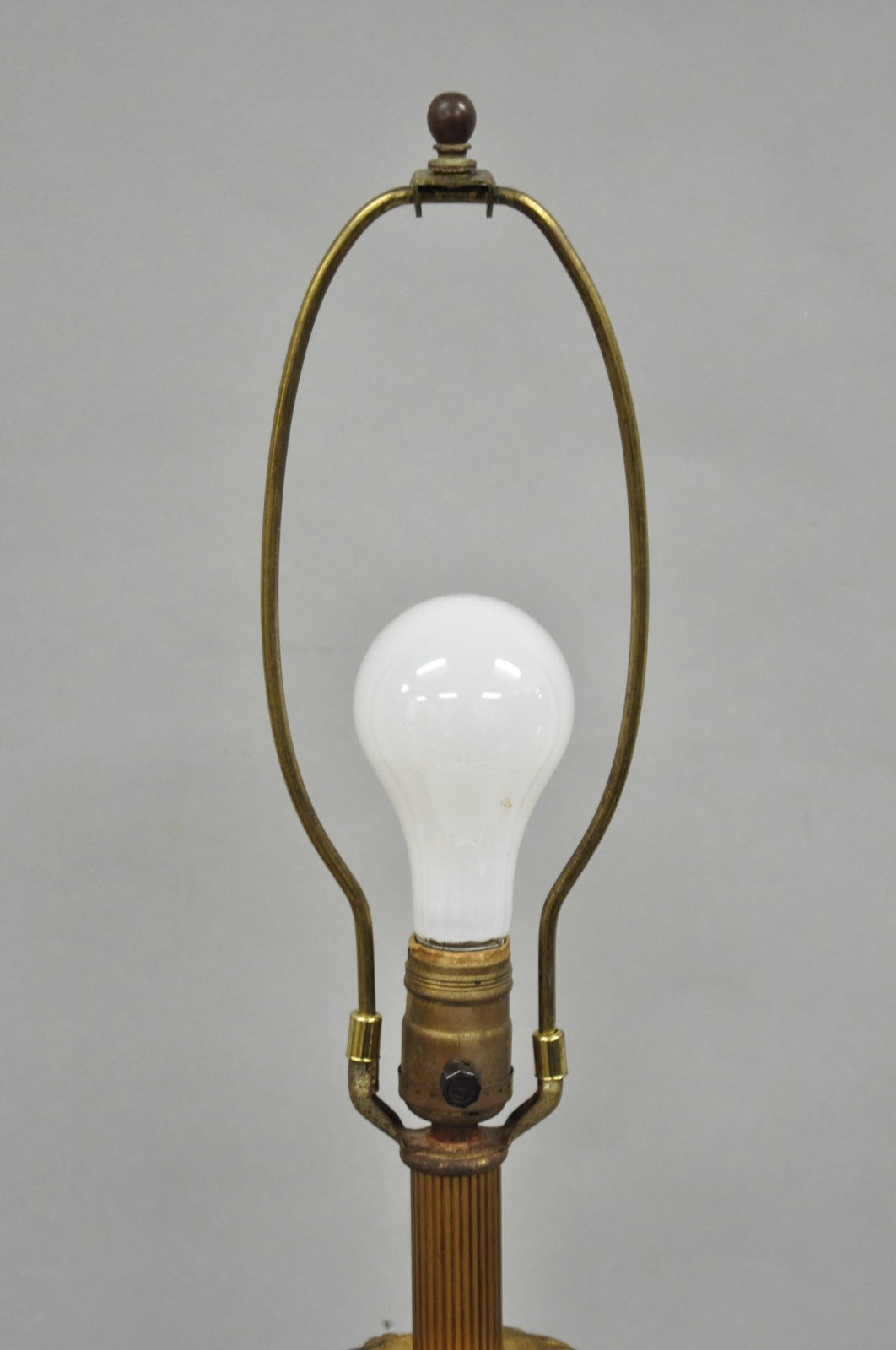 Vintage Italian Hollywood Regency Carved Gold Giltwood & Marble Table Lamp
