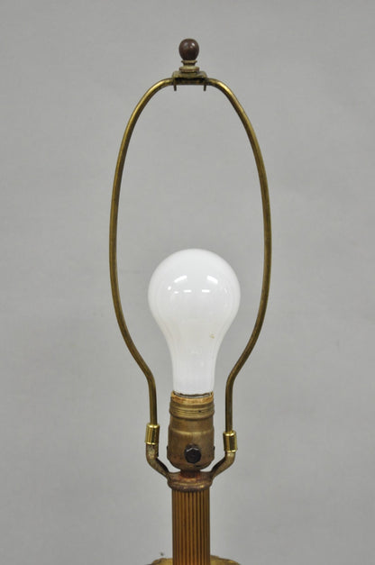 Vintage Italian Hollywood Regency Carved Gold Giltwood & Marble Table Lamp