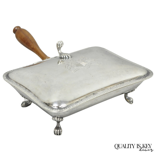 Vintage Sheffield English Victorian Silver Plated Silent Butler Crumb Catcher