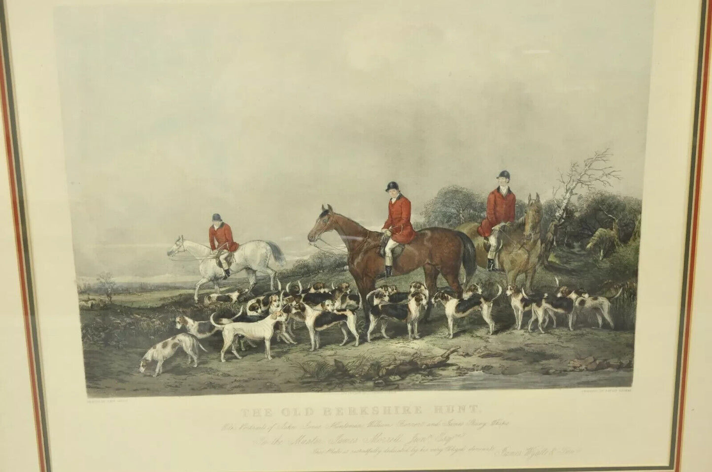 The Old Berkshire Hunt Lithograph Engraved Framed Print Painting by John Goode