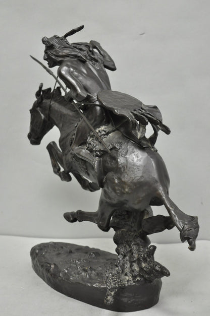 Frederic Remington "Cheyenne" Lost Wax Cast Bronze Native American Sculpture