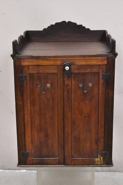 Antique Wood & Glass Counter Top Display County Store Pie Safe Retail Cabinet