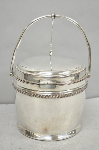 Vintage Bernard Rice's Sons Silver Plated Reticulating Hinge Lid Bar Ice Bucket