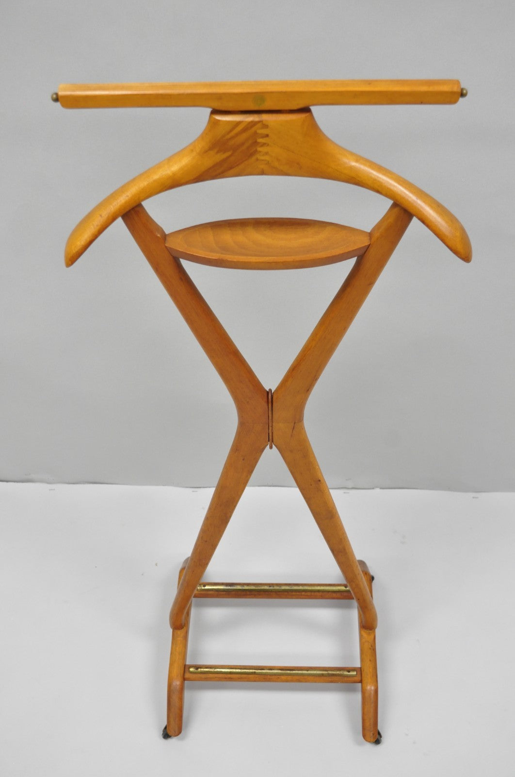 Vintage Fratelli Reguitti Italian X-Form Beech Wood Gentleman's Clothing Valet