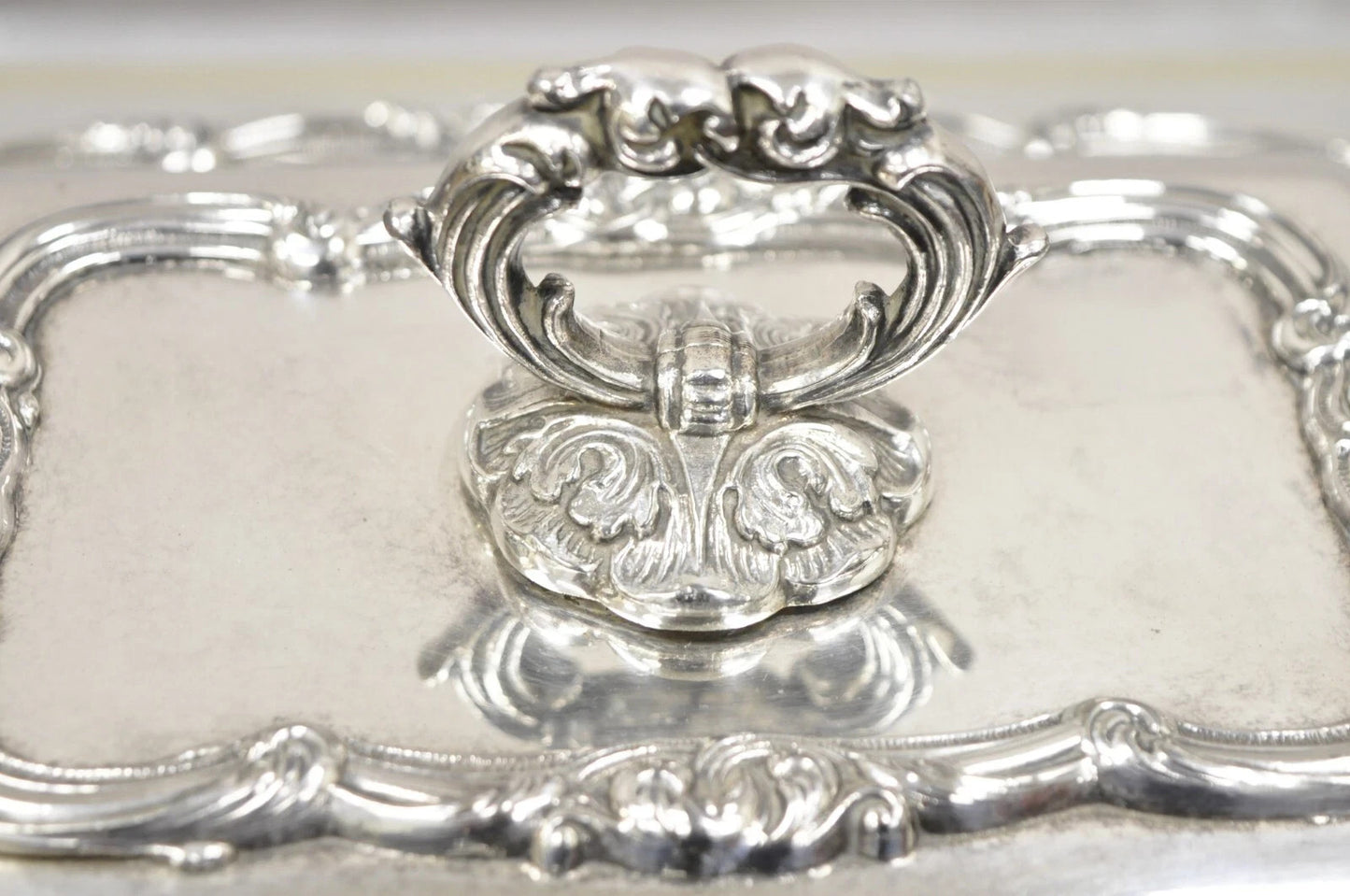 Vintage Gorham Black Starr Silver Plated Lidded Vegetable Serving Platter Dish