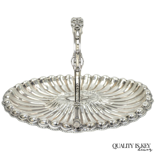 Antique Rogers & Bro Silver Plated Wedding Brides Basket w Reticulated Handle