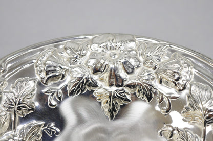 Vintage WMF Germany Ikora Silver Plated Brass Floral Repousse Nut Dish Bowl