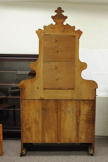 Antique Eastlake Victorian Carved Chestnut Step Down Cottage Dresser w/ Mirror