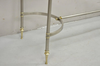 Neoclassical Directoire Maison Jansen Style Steel & Brass Console Sofa Table