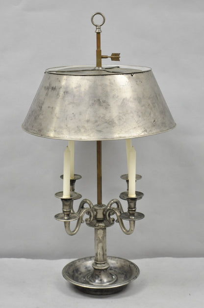 Visual Comfort & Co French Country Antiqued Pewter Bouillotte Tole Table Lamp