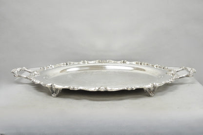Vintage English Silver Mfg. Silver Plated Large Oval Butlers Platter Bar Tray