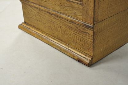 Vintage French Country Provincial Oak Wood 3 Drawer Bachelor Chest Commode Pair