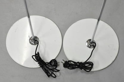 Joe Colombo for Oluce Italy White Coupe Mid Century Modern Floor Lamp - a Pair