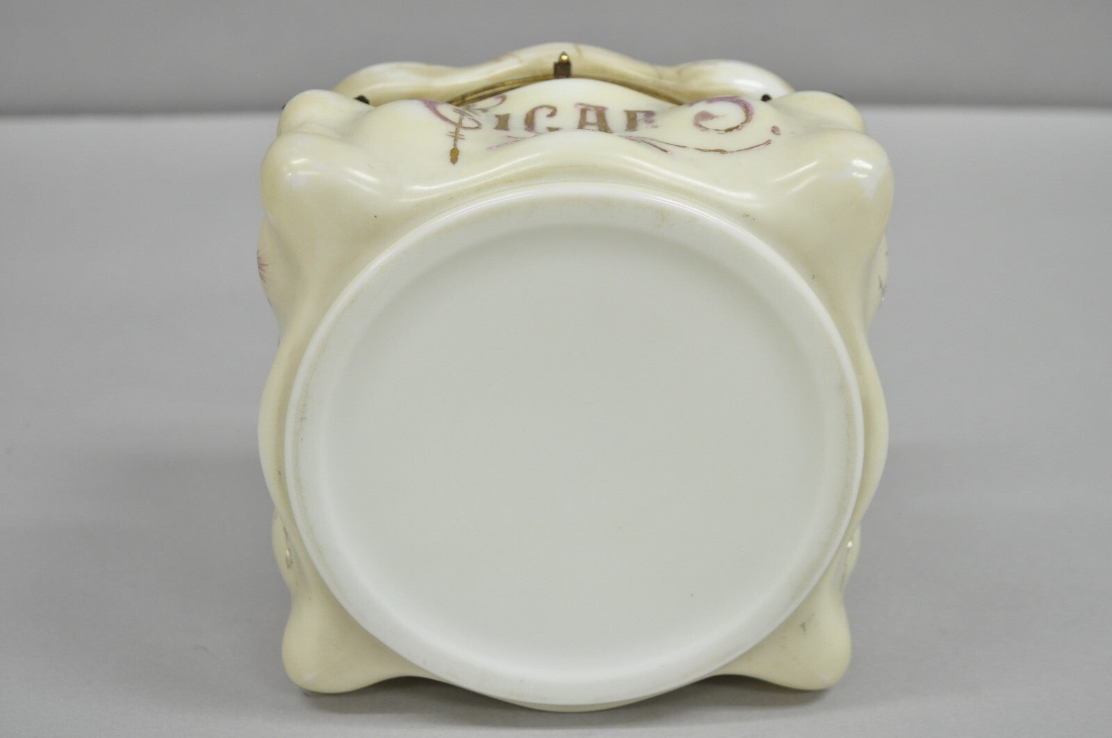 Antique Victorian C.F. Monroe Wavecrest Art Nouveau Cigars Humidor Glass Jar Box