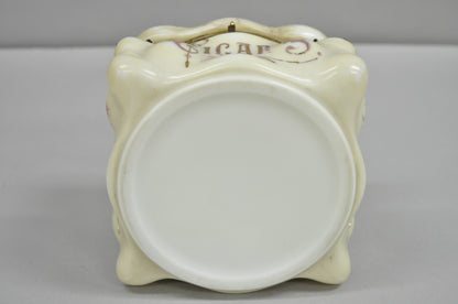 Antique Victorian C.F. Monroe Wavecrest Art Nouveau Cigars Humidor Glass Jar Box