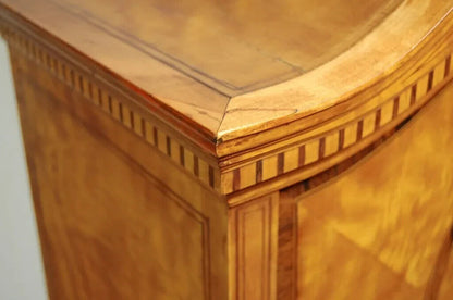 Antique Satinwood Inlaid French Adams Sheet Music Cabinet Display Curio