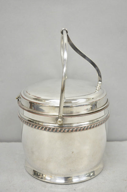 Vintage Bernard Rice's Sons Silver Plated Reticulating Hinge Lid Bar Ice Bucket
