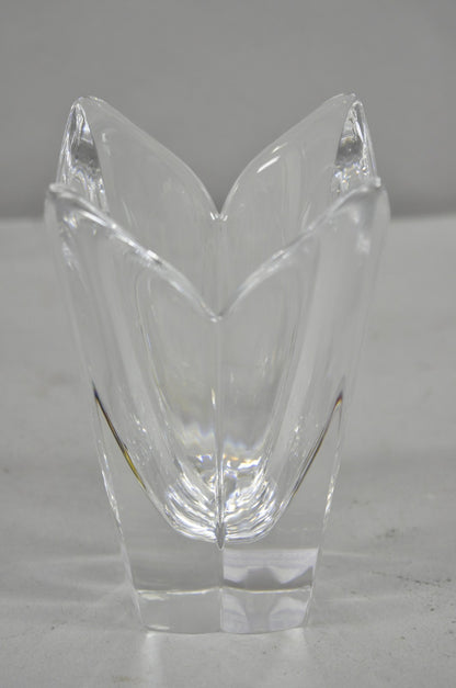 Vintage 6" Orrefors Sweden Lotus Flower Crystal Glass 4 Petal Vase