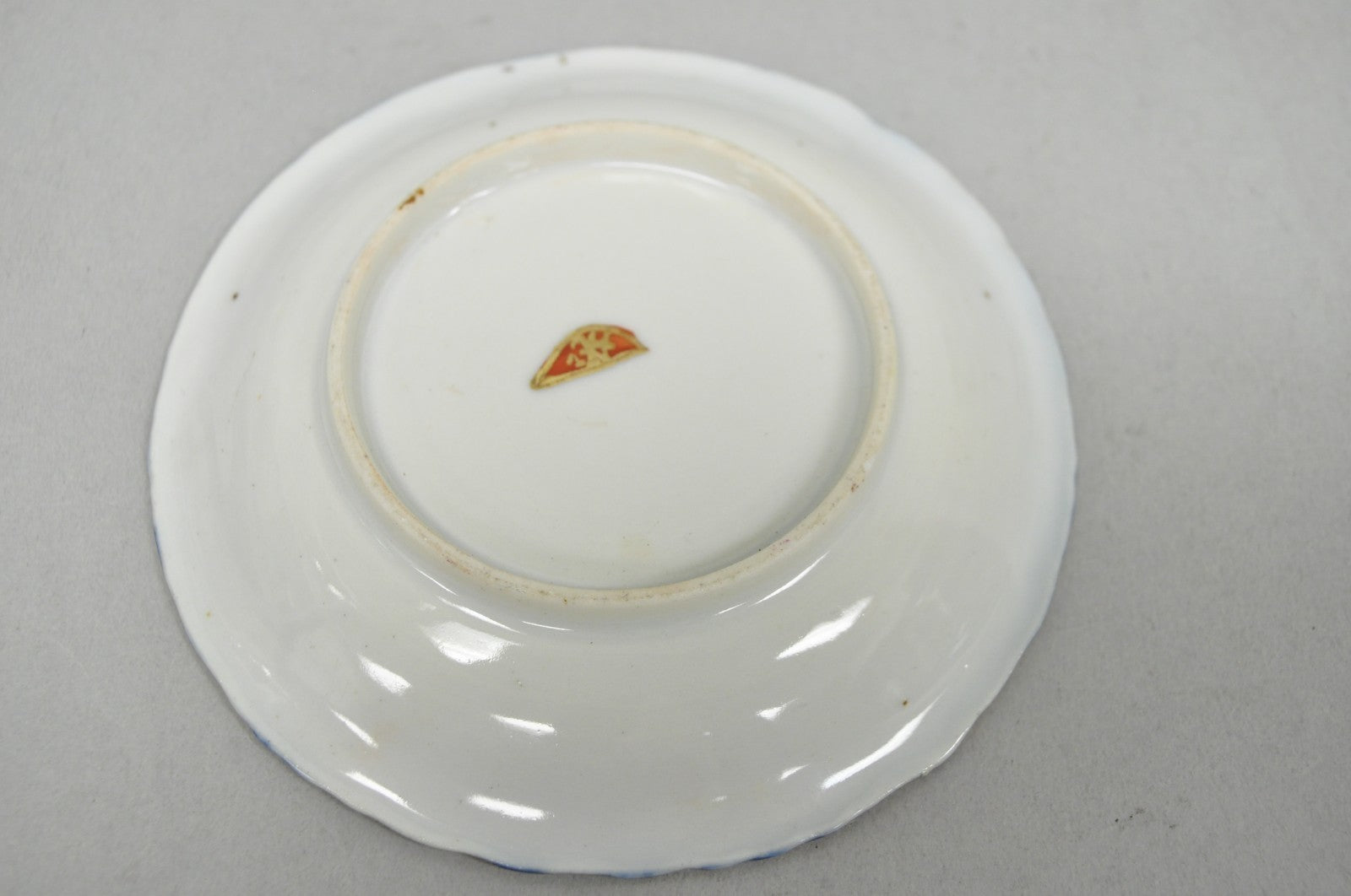 Antique Victorian Teacup & Saucer Cobalt Blue & Roses w/ Draped Gold Trim