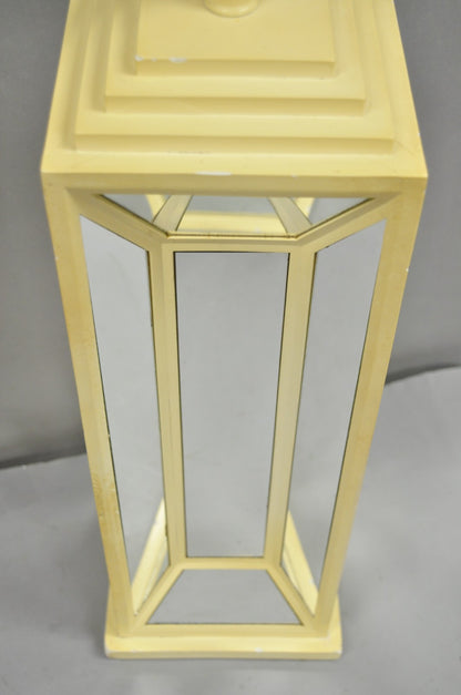 Vintage Blumberg Postmodern 1976 Mirrored Skyscraper Bone Lacquered Table Lamp