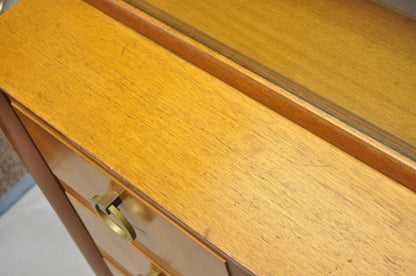 Vintage T.H. Robsjohn Gibbings for Widdicomb Mahogany Brass Ring China Cabinet