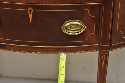 Vintage Federal Style Mahogany Inlaid Serpentine Sideboard Buffet by Copenhaver