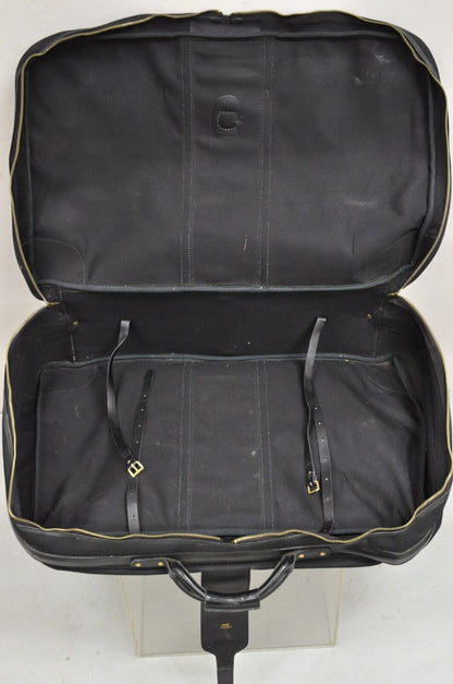 Vintage Gucci Black Canvas and Leather Suitcase Luggage His and Hers Set - 2 Pcs