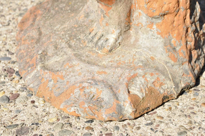 Vintage Cast Terracotta Figural 28" Cherub Putti Garden Planter Pots - a Pair