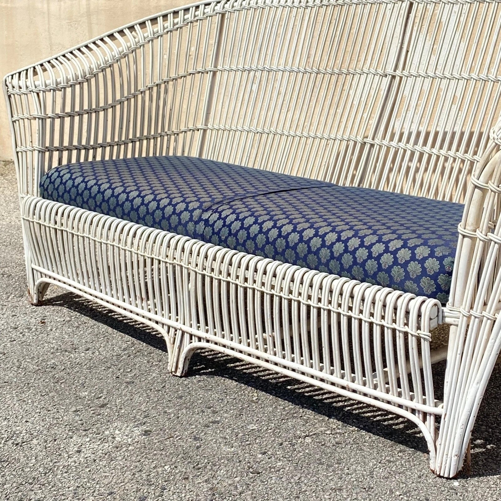 Antique Victorian Wicker Rattan Bentwood Sculptural Sunroom Sofa Set with Chairs