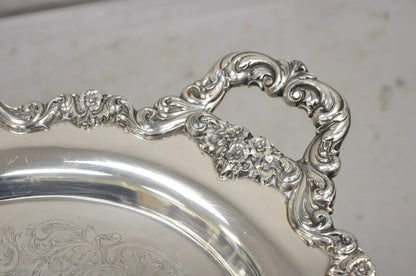 Vintage Poole 400 Lancaster Rose Silver Plated Serving Platter Bar Tray (B)