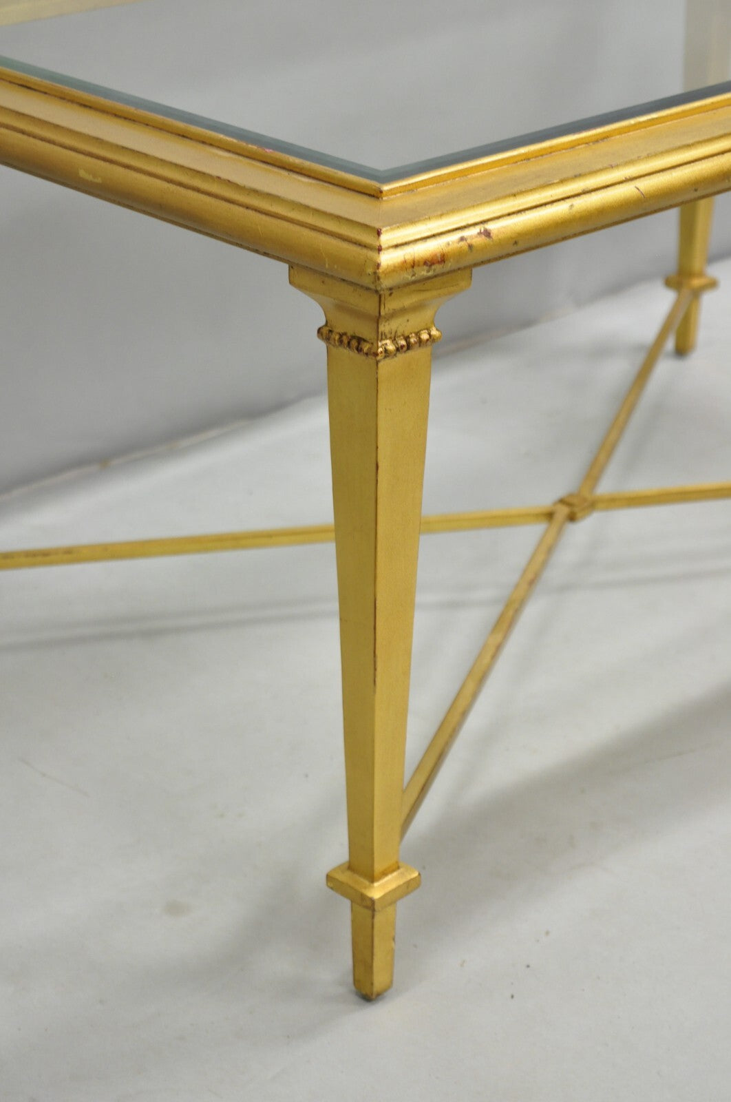 Hickory Chair French Hollywood Regency Gold Rectangular Bristol Coffee Table