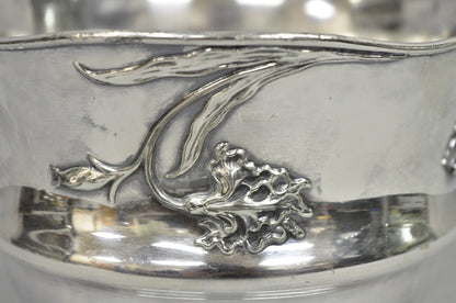 Art Nouveau Silver Plated Floral Repousse Champagne Chiller Wine Bottle Coaster