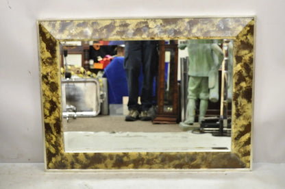 Decorative Arts Inc. Faux Tortoise Shell Painted Brown & Gold Modern Wall Mirror